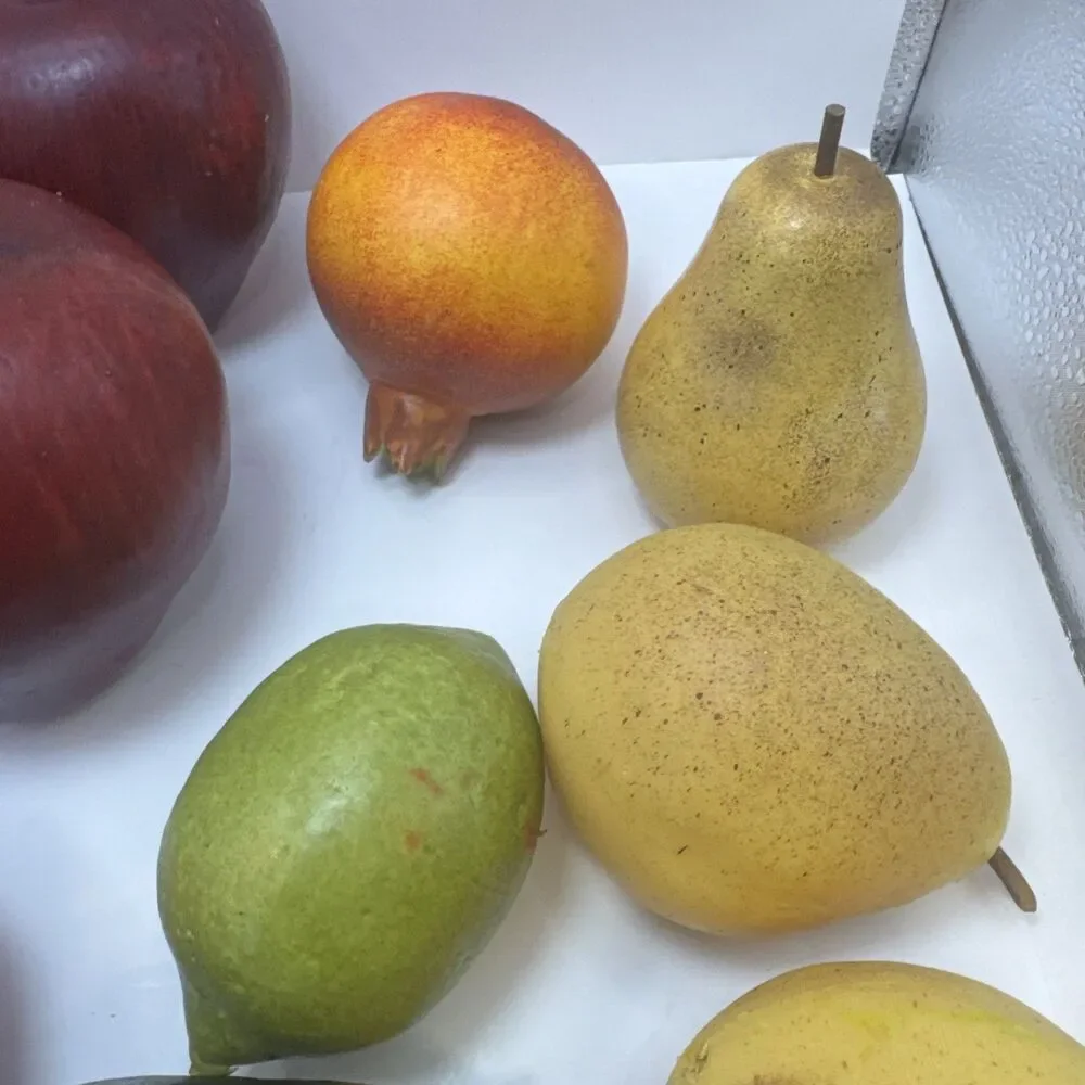 Faux Fruit Vegetables Glass Grapes Pears Apples Tomatoes And Others